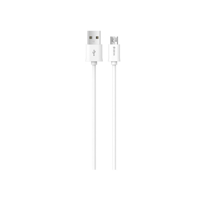 Devia kabel Smart EC065 USB - MicroUSB 2,0 m 2,1A vit i gruppen SMARTTELEFON & NETTBRETT / Ladere og Kabler / Kabler / Kabler microUSB hos TP E-commerce Nordic AB (C78531)