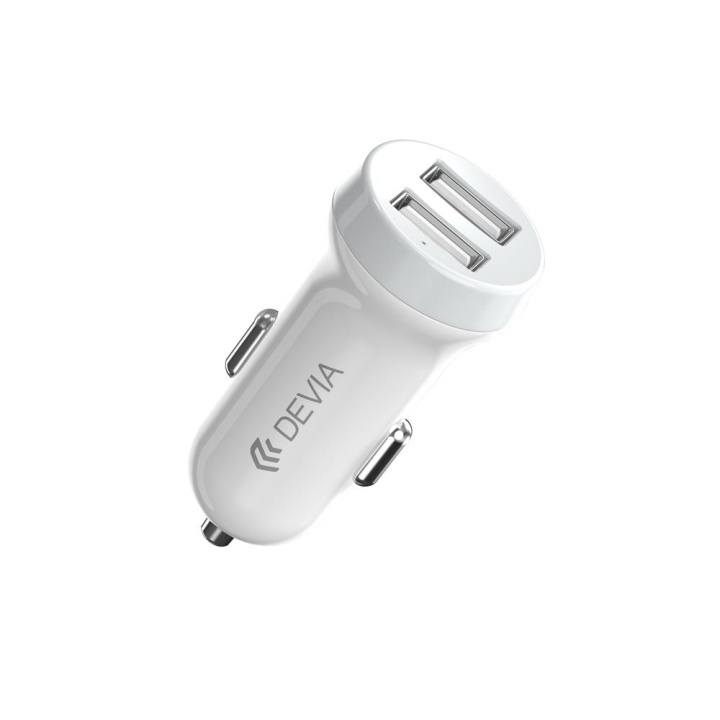 Devia billaddare Smart 2x USB 3,1A vit + USB-C kabel i gruppen SMARTTELEFON & NETTBRETT / Ladere og Kabler / Billader / Billader USB hos TP E-commerce Nordic AB (C78540)