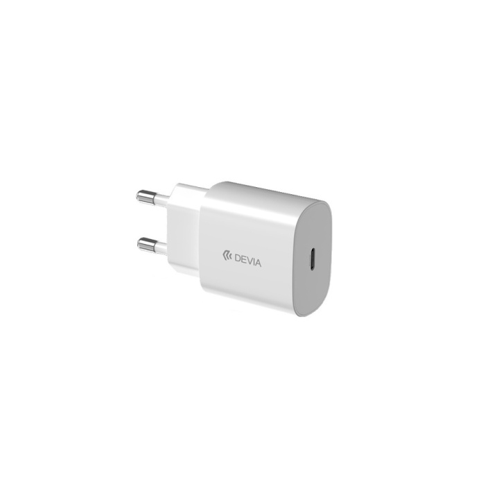 Devia väggladdare Smart PD 25W 1x USB-C vit i gruppen SMARTTELEFON & NETTBRETT / Ladere og Kabler / Vegglader / Vegglader Type C hos TP E-commerce Nordic AB (C78603)