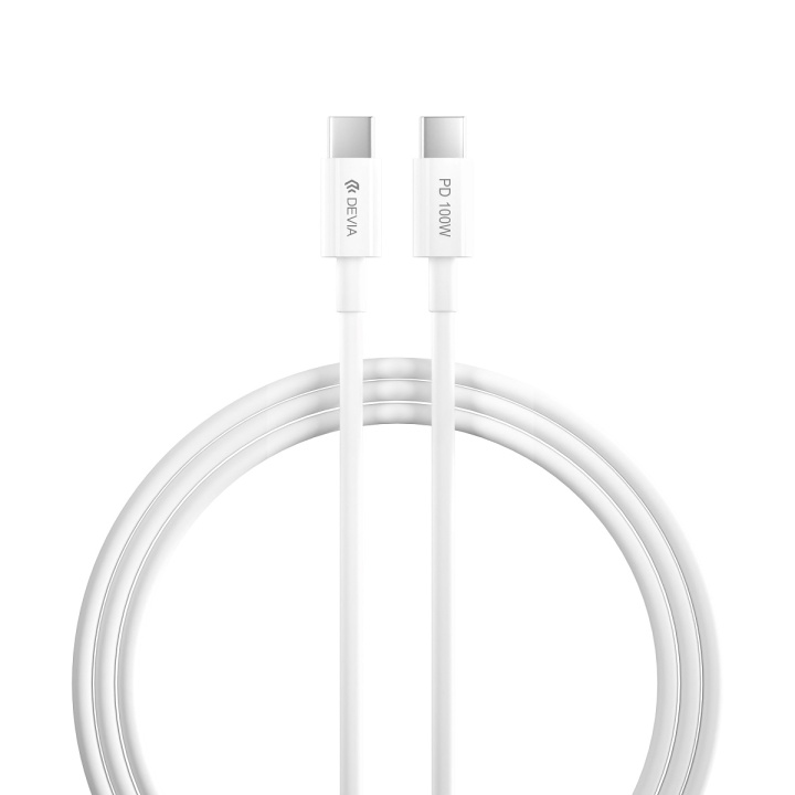 Devia kabel Smart EC317 PD USB-C - USB-C 1,5 m 100W 5A vit i gruppen SMARTTELEFON & NETTBRETT / Ladere og Kabler / Kabler / Kabler type C hos TP E-commerce Nordic AB (C78654)