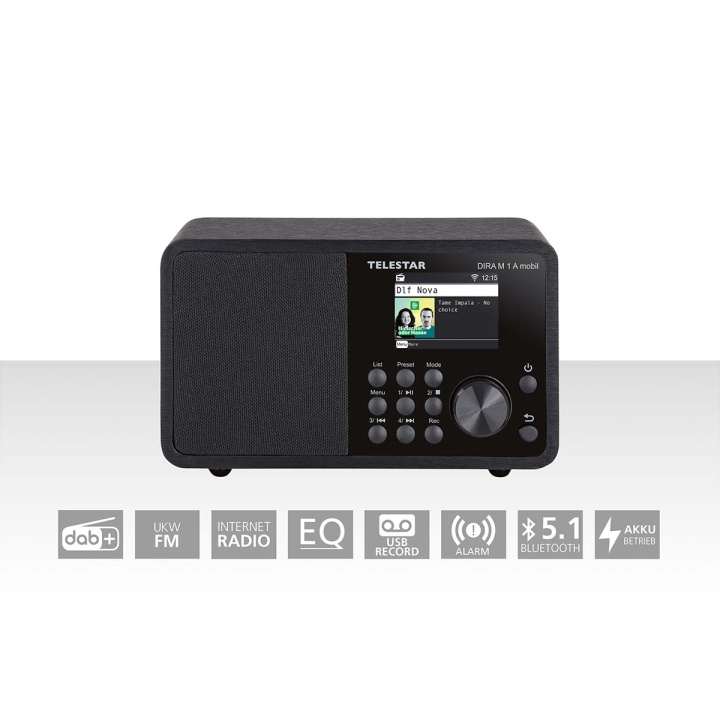 TELESTAR DIRA M 1 A Mobil EWF batteridrevet mono-multifunksjonsradio DAB+ / FM / Internett / Bluetooth Svart i gruppen Elektronikk / Lyd & Bilde / Hjemmekino, HiFi og bærbar / Radio & Vekkerklokker / Radio hos TP E-commerce Nordic AB (C78699)