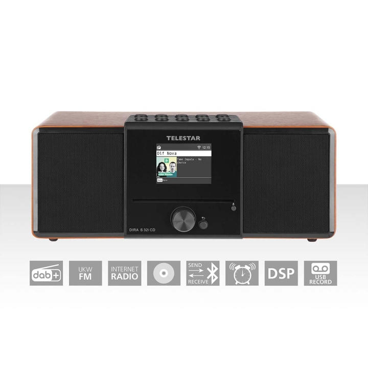 TELESTAR DIRA S32i CD EWF Multifunksjonell stereoradio med CD-spiller DAB+ / FM / Internett / Bluetooth Wood i gruppen Elektronikk / Lyd & Bilde / Hjemmekino, HiFi og bærbar / Radio & Vekkerklokker / Radio hos TP E-commerce Nordic AB (C78703)