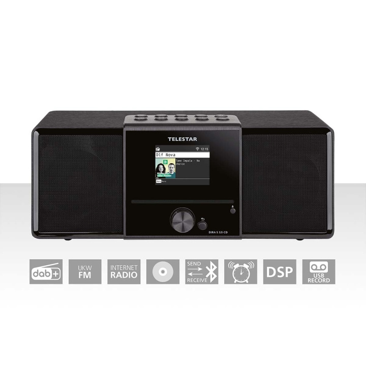 TELESTAR DIRA S32i CD EWF Multifunksjonell stereoradio med CD-spiller DAB+ / FM / Internett / Bluetooth Svart i gruppen Elektronikk / Lyd & Bilde / Hjemmekino, HiFi og bærbar / Radio & Vekkerklokker / Radio hos TP E-commerce Nordic AB (C78704)