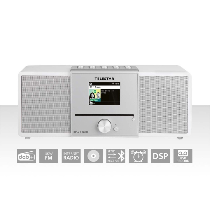 TELESTAR DIRA S32i CD EWF Multifunksjonell stereoradio med CD-spiller DAB+ / FM / Internett / Bluetooth Hvit i gruppen Elektronikk / Lyd & Bilde / Hjemmekino, HiFi og bærbar / Radio & Vekkerklokker / Radio hos TP E-commerce Nordic AB (C78705)