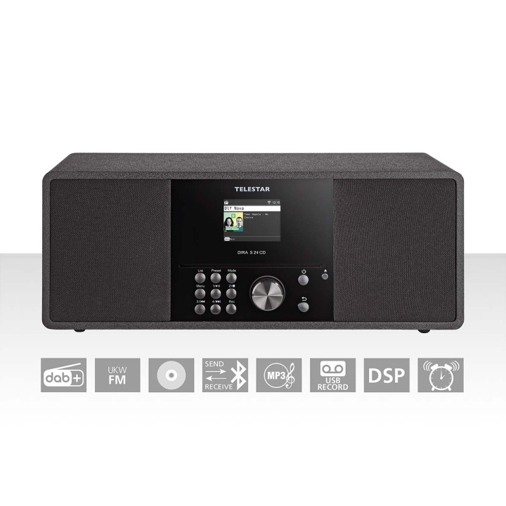 TELESTAR DIRA S 24 CD DAB+/FM Stereo Radio med CD-spiller Svart i gruppen Elektronikk / Lyd & Bilde / Hjemmekino, HiFi og bærbar / Radio & Vekkerklokker / Radio hos TP E-commerce Nordic AB (C78737)