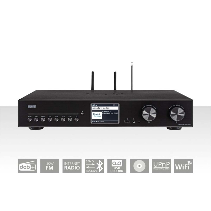 imperial DABMAN i560 CD Alt-i-ett HiFi-system med forsterker og CD-spiller DAB+ / FM / Internett / Bluetooth Svart i gruppen Elektronikk / Lyd & Bilde / Hjemmekino, HiFi og bærbar / Radio & Vekkerklokker hos TP E-commerce Nordic AB (C78748)