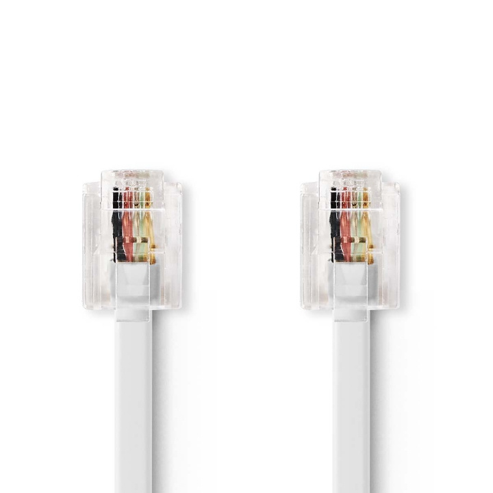 Nedis Telecom Cable | RJ11 Han | RJ11 Han | 5.00 m | Kabelutforming: Flatt | Kabeltype: RJ11 | Gjennomsiktig / Hvit i gruppen Elektronikk / Kabler og adaptere / Telefonkabler & adaptere hos TP E-commerce Nordic AB (C78807)