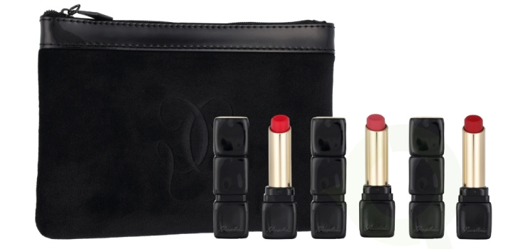 Guerlain Kiss Kiss Tender Matte Lipstick Trio Set 8.4 g 3x2.8gr - #775 Kiss Rouge/#219 Tender Rose/#940 My Rouge/Pouch i gruppen HELSE OG SKJØNNHET / Makeup / Lepper / Leppestift hos TP E-commerce Nordic AB (C78901)