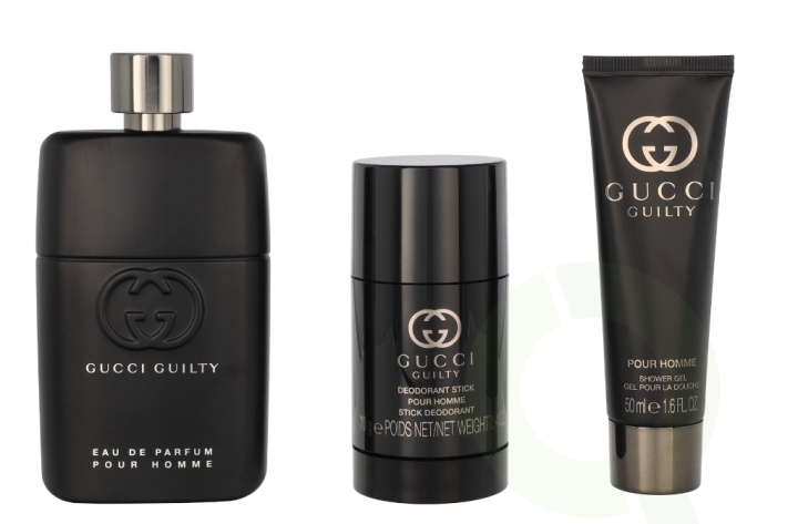 Gucci Guilty Pour Homme Giftset 215 ml Edp Spray 90ml/Shower Gel 50ml/Deodorant Stick 75ml i gruppen HELSE OG SKJØNNHET / Duft og parfyme / Parfyme / Parfyme for han hos TP E-commerce Nordic AB (C79053)