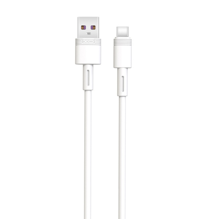 XO kabel NB-Q166 USB - USB-C 1,0 m 5A vit i gruppen Datautstyr / Kabler og adaptere / USB / USB-C hos TP E-commerce Nordic AB (C79152)