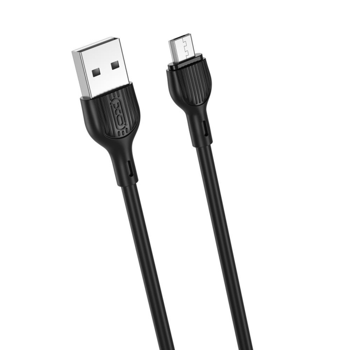 XO kabel NB200 USB - microUSB 1,0m 2.1A svart i gruppen Datautstyr / Kabler og adaptere / USB / Micro-USB hos TP E-commerce Nordic AB (C79182)