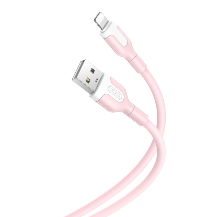 XO kabel NB212 USB - Lightning 1,0 m 2,1A rosa i gruppen SMARTTELEFON & NETTBRETT / Ladere og Kabler / Kabler / Kabler Lightning hos TP E-commerce Nordic AB (C79184)