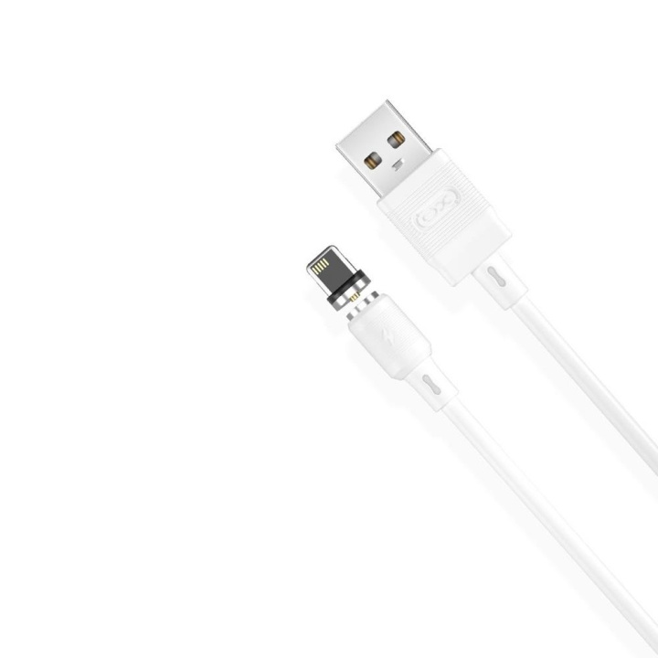 XO kabel magnetisk NB187 USB - Lightning 1,0 m 2,1A vit i gruppen SMARTTELEFON & NETTBRETT / Ladere og Kabler / Kabler / Kabler Lightning hos TP E-commerce Nordic AB (C79206)