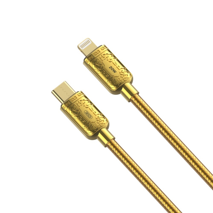 XO kabel NB-Q217A PD USB-C - Lightning 1,0m 20W guld i gruppen Datautstyr / Kabler og adaptere / USB / USB-C hos TP E-commerce Nordic AB (C79214)