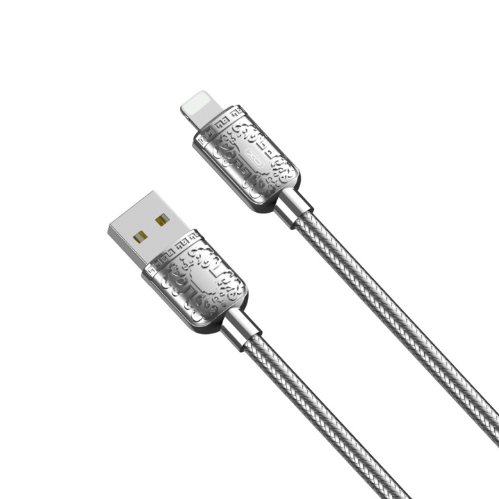 XO kabel NB216 USB - Lightning 1,0 m 2,4A silver i gruppen SMARTTELEFON & NETTBRETT / Ladere og Kabler / Kabler / Kabler Lightning hos TP E-commerce Nordic AB (C79215)