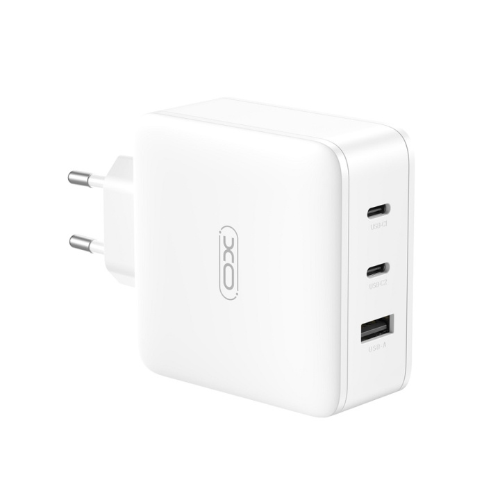 XO väggladdare CE14 PD QC 3.0 100W 1x USB 2x USB-C vit i gruppen SMARTTELEFON & NETTBRETT / Ladere og Kabler / Vegglader / Vegglader Type C hos TP E-commerce Nordic AB (C79275)