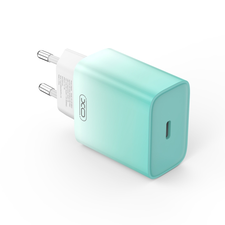 XO väggladdare CE18 PD 30W 1x USB-C blå-vit i gruppen SMARTTELEFON & NETTBRETT / Ladere og Kabler / Vegglader / Vegglader Type C hos TP E-commerce Nordic AB (C79291)