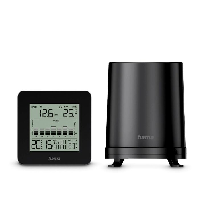 Hama Weather Station Mykonos Black i gruppen HJEM, HUS OG HAGE / Vifter og klimaprodukter / Termometre og værstasjoner hos TP E-commerce Nordic AB (C79448)