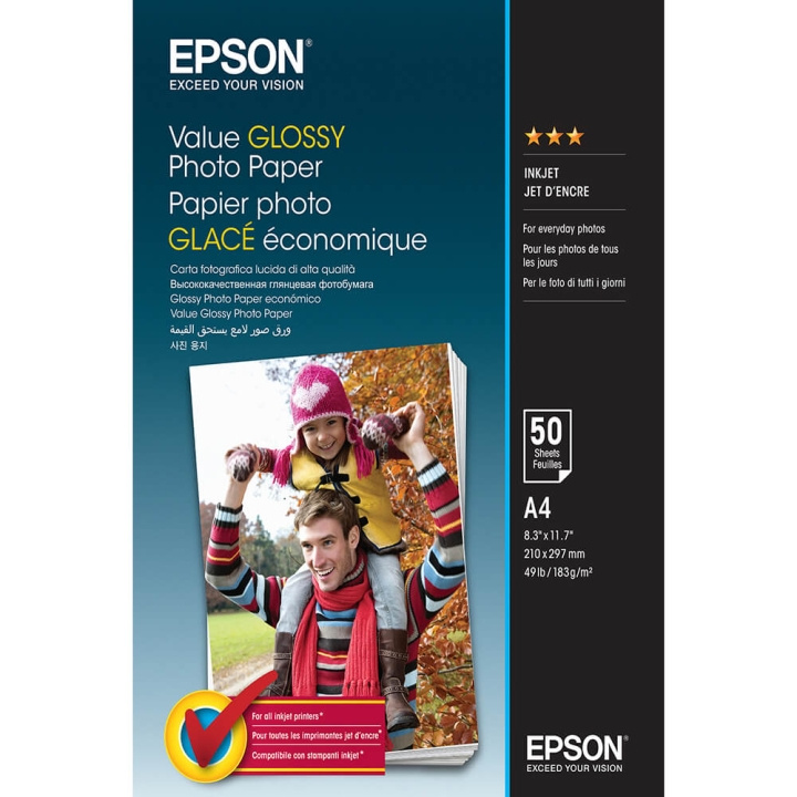 Epson A4 Value Glossy Photo Paper A4 - 50 sheets i gruppen Elektronikk / Foto og video / Fotograferingsutstyr / Annet hos TP E-commerce Nordic AB (C79458)