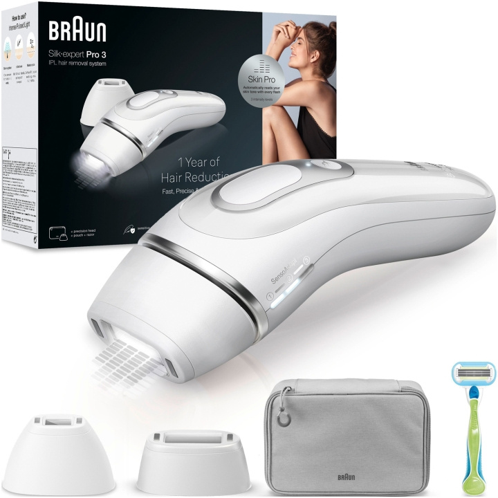 Braun IPL Silk-expert Pro 3 PL3122 Silver/White i gruppen HELSE OG SKJØNNHET / Hår & styling / Hårfjerning / IPL og laser hos TP E-commerce Nordic AB (C79527)