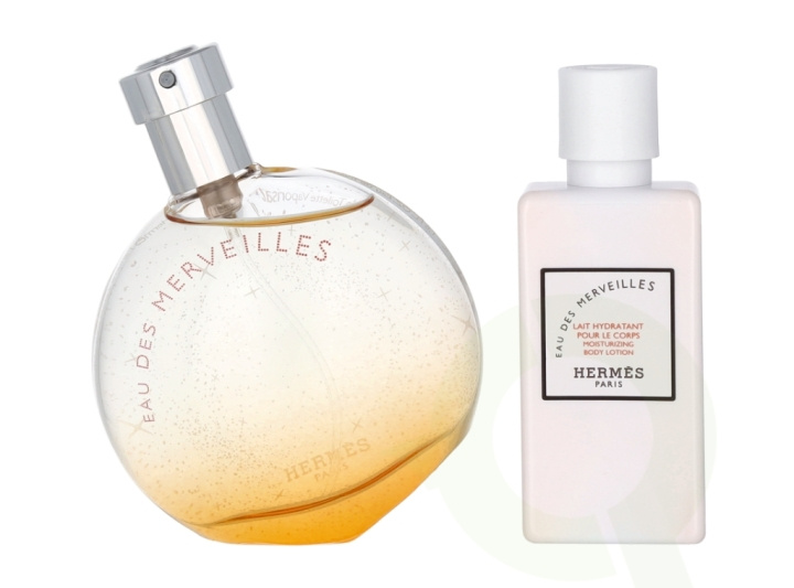 Hermes Eau Des Merveilles Giftset 90 ml Edt Spray 50ml/Body Milk 40ml i gruppen HELSE OG SKJØNNHET / Gavesett / Gavesett for henne hos TP E-commerce Nordic AB (C79690)