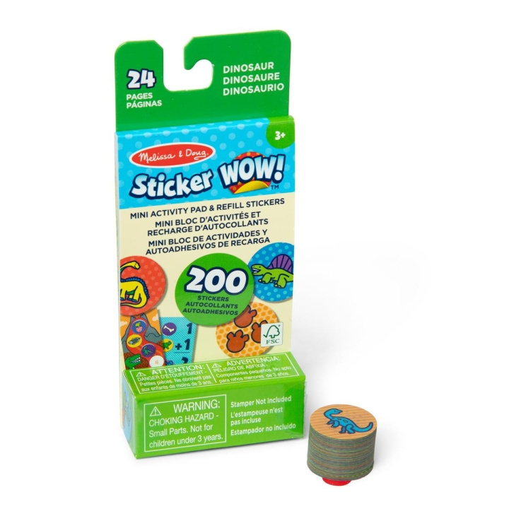 Melissa & Doug Klistremerke WOW! Mini aktivitetsblokk og refill-klistremerker: Dinosaur i gruppen LEKER, BARN OG BABY / Leker / Håndtverk hos TP E-commerce Nordic AB (C79986)