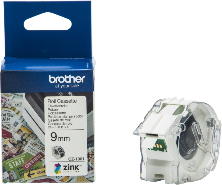 Brother CZ1001 selvklebende tape, 9 mm x 5 m, hvit i gruppen Datautstyr / Skrivere og tilbehør / Skrivere / Merkemaskiner og tilbehør / Tape hos TP E-commerce Nordic AB (C80188)