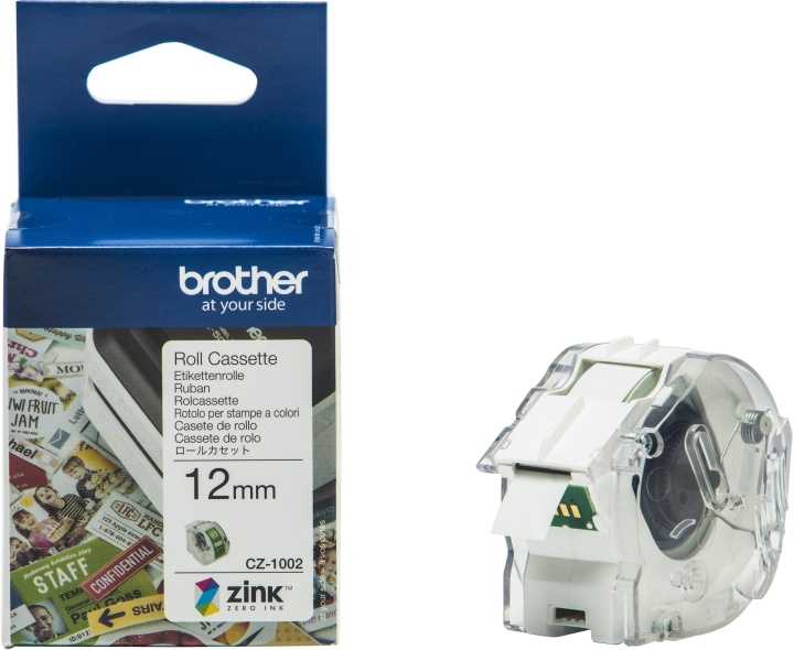 Brother CZ1002 selvklebende tape, 12 mm x 5 m, hvit i gruppen Datautstyr / Skrivere og tilbehør / Skrivere / Merkemaskiner og tilbehør / Tape hos TP E-commerce Nordic AB (C80189)