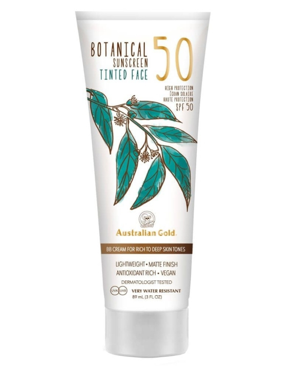 Australian Gold Botanical Tinted Face Cream SPF 50 88 ml - Rich/Deep i gruppen HELSE OG SKJØNNHET / Hudpleie / Soling / Solkrem hos TP E-commerce Nordic AB (C80571)