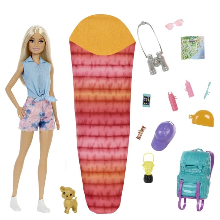 Barbie Campingdukke med valp - Malibu (HDF73) i gruppen LEKER, BARN OG BABY / Leker / Dukker & tilbehør hos TP E-commerce Nordic AB (C80628)