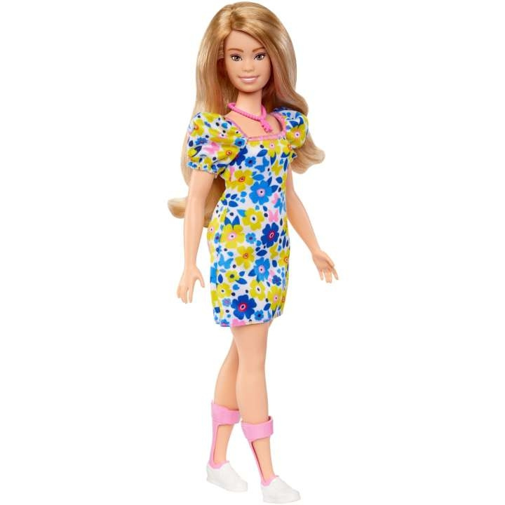 Barbie Fashionistas - Down Syndrome iført blomstret kjole (HJT05) i gruppen LEKER, BARN OG BABY / Leker / Dukker & tilbehør hos TP E-commerce Nordic AB (C80694)