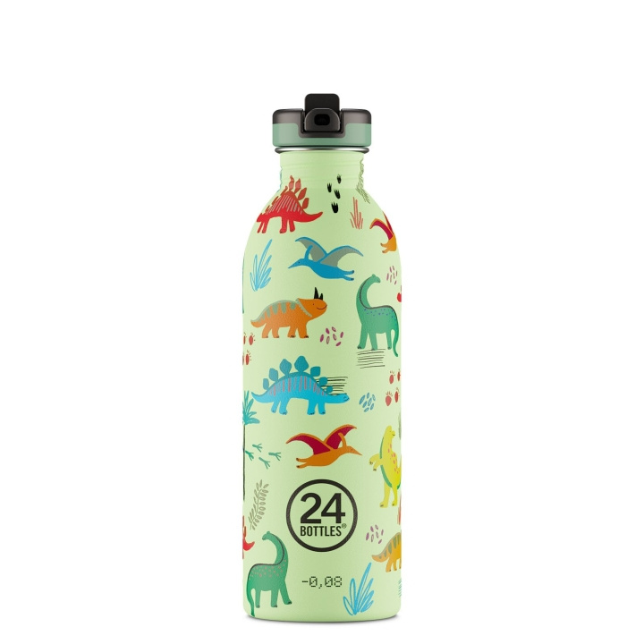 24Bottles - Kids Collection - Urban Bottle 500 ml m. sportslokk - Jurassic Friends (24B937) i gruppen SPORT, FRITID & HOBBY / Friluftsliv / Termoser og flasker hos TP E-commerce Nordic AB (C80740)