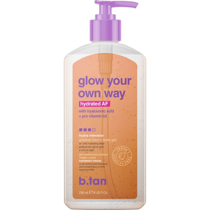 b.tan Glow Your Own Way Hydrated AF 236 ml i gruppen HELSE OG SKJØNNHET / Hudpleie / Soling / Brun uten sol hos TP E-commerce Nordic AB (C80865)