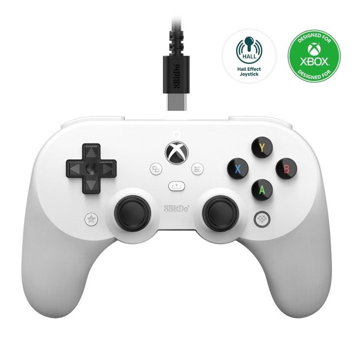 8Bitdo Pro 2 kablet Xbox Gamepad hvit i gruppen Elektronikk / TV-spill & tilbehør / Xbox Series X hos TP E-commerce Nordic AB (C80904)