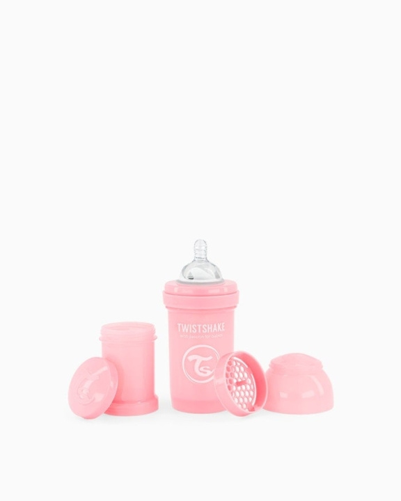 Twistshake Anti-Colic Baby Bottle Pastel Pink 180 ml i gruppen LEKER, BARN OG BABY / Spise & drikke / Tåteflasker & tilbehør hos TP E-commerce Nordic AB (C81000)