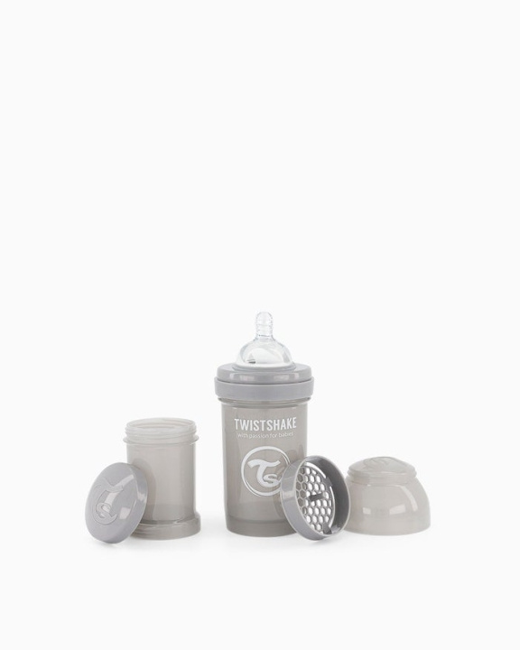 Twistshake Anti-Colic tåteflaske Pastellgrå 180 ml i gruppen LEKER, BARN OG BABY / Spise & drikke / Tåteflasker & tilbehør hos TP E-commerce Nordic AB (C81002)