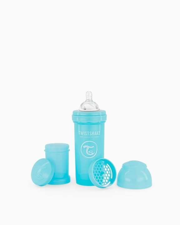 Twistshake Anti-Colic tåteflaske Pastellblå 260 ml i gruppen LEKER, BARN OG BABY / Spise & drikke / Tåteflasker & tilbehør hos TP E-commerce Nordic AB (C81004)