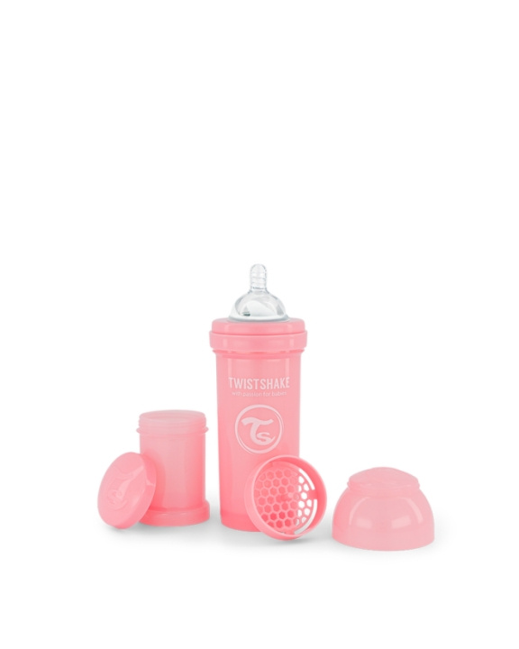 Twistshake Anti-Colic Baby Bottle Pastel Pink 260 ml i gruppen LEKER, BARN OG BABY / Spise & drikke / Tåteflasker & tilbehør hos TP E-commerce Nordic AB (C81006)