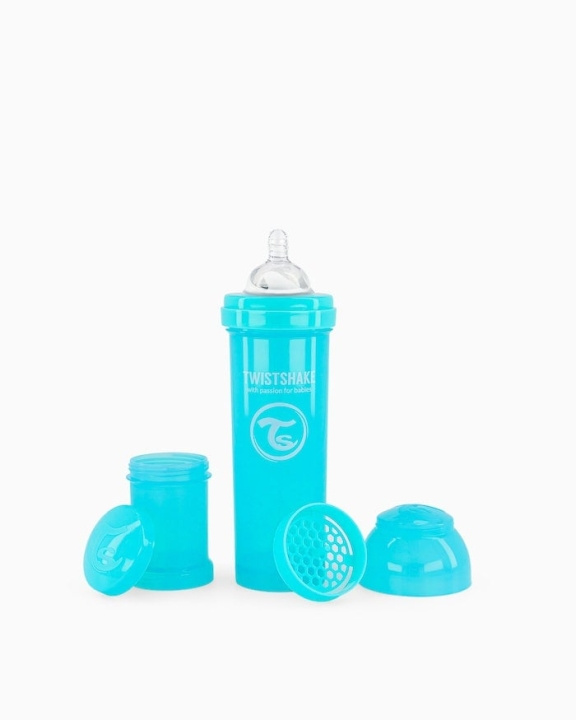 Twistshake Anti-Colic tåteflaske Pastellblå 330 ml i gruppen LEKER, BARN OG BABY / Spise & drikke / Tåteflasker & tilbehør hos TP E-commerce Nordic AB (C81010)