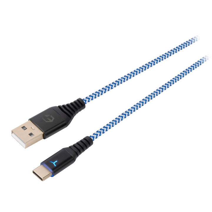 EgoGear Cable SCH10 White/Blue Type-C 3m braided for PS5 i gruppen Elektronikk / TV-spill & tilbehør / Sony PlayStation 5 hos TP E-commerce Nordic AB (C81325)