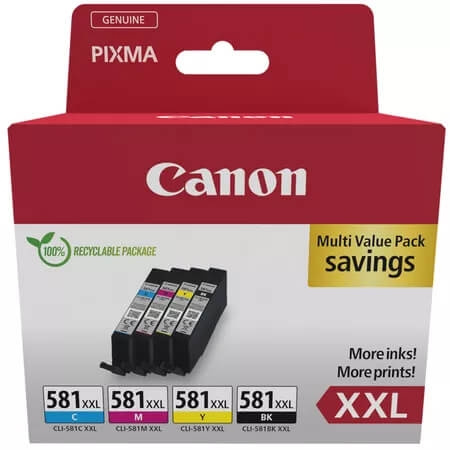 Canon Ink 1998C007 CLI-581XXL Multipack i gruppen Datautstyr / Skrivere og tilbehør / Blekk og toner / Blekkpatroner / Canon hos TP E-commerce Nordic AB (C81338)