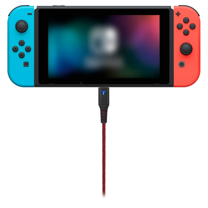 EgoGear Cable SCH10 Red/Black Type-C 3m braided for NSW i gruppen Elektronikk / TV-spill & tilbehør / Nintendo Switch / Tilbehør hos TP E-commerce Nordic AB (C81419)