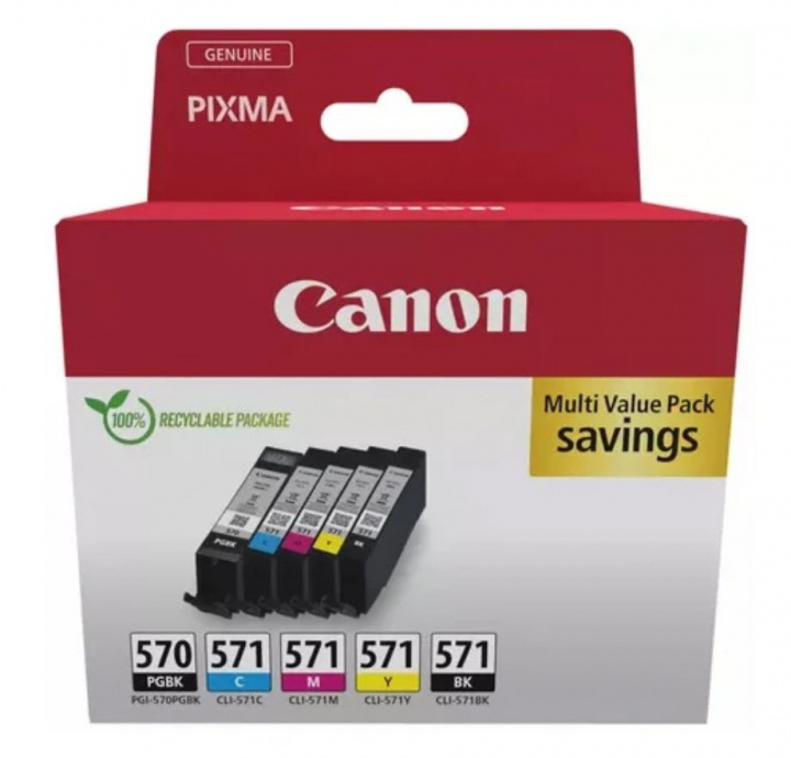 Canon Ink 0372C006 PGI-570/CLI-571 Multipack i gruppen Datautstyr / Skrivere og tilbehør / Blekk og toner / Blekkpatroner / Canon hos TP E-commerce Nordic AB (C81421)