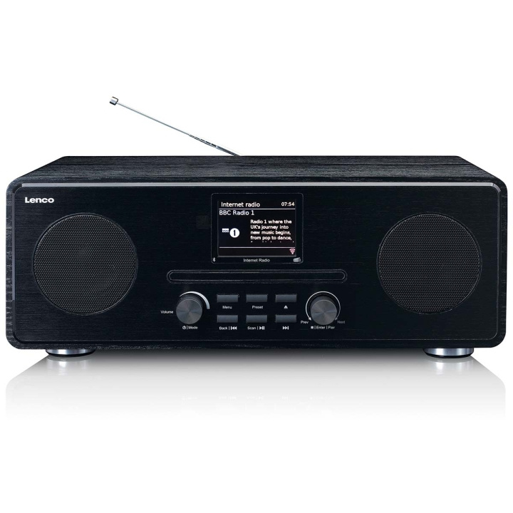 Lenco Internett / DAB+ / FM-radio med CD-spiller og Bluetooth® Svart i gruppen Elektronikk / Lyd & Bilde / Hjemmekino, HiFi og bærbar / Radio & Vekkerklokker / Internet Radio hos TP E-commerce Nordic AB (C81427)