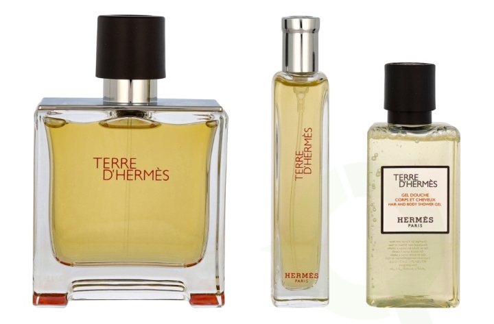 Hermes Terre D\'Hermes Giftset 130 ml Edp Spray 75ml/Edp Spray 15ml/Shower Gel 40ml i gruppen HELSE OG SKJØNNHET / Gavesett / Gavesett for ham hos TP E-commerce Nordic AB (C81602)