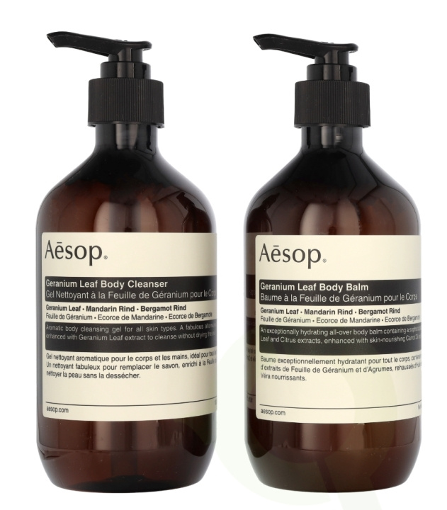 AESOP Geranium Leaf Duet 1000 ml 2x500ml i gruppen HELSE OG SKJØNNHET / Hudpleie / Kroppspleie / Bad- og dusjkrem hos TP E-commerce Nordic AB (C81620)