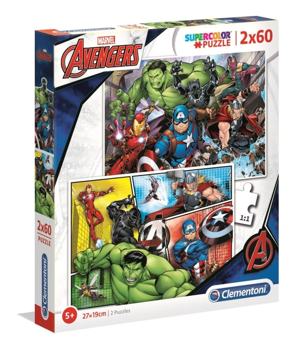 Clementoni 2x60 puslespill Kids Avengers i gruppen LEKER, BARN OG BABY / Leker / Barnas puslespill hos TP E-commerce Nordic AB (C81787)