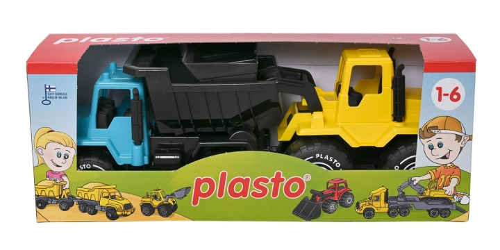 Plasto Turkos Lastbil og Gul Dumper, 30cm i gruppen LEKER, BARN OG BABY / Uteleker / Hageleker hos TP E-commerce Nordic AB (C81860)