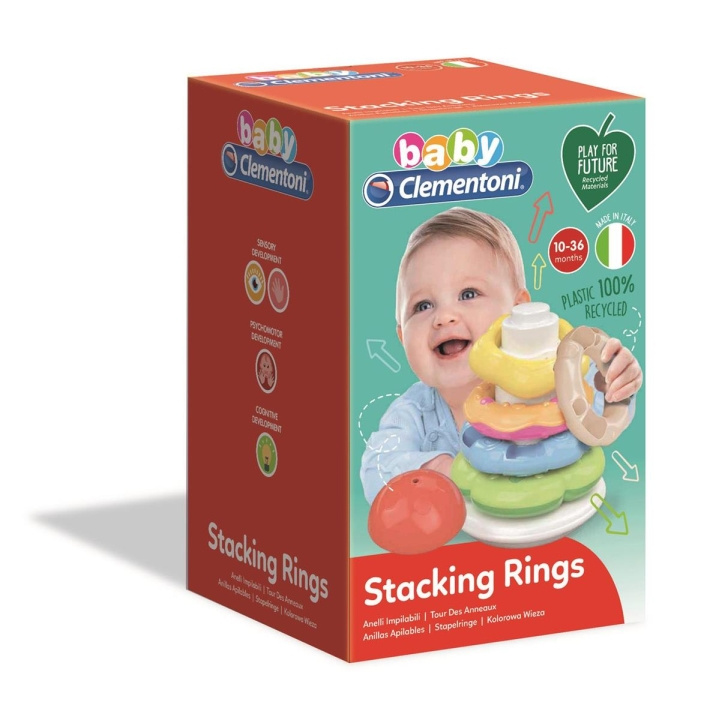 Clementoni Stacking Rings (100% Recycled) i gruppen LEKER, BARN OG BABY / Babyleker (0-3 år) / Aktivitetsleker hos TP E-commerce Nordic AB (C81871)