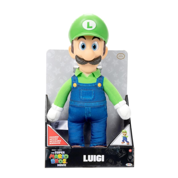 JAKKS Pacific Super Mario Movie Premium Posable Plush 15 tommers Luigi i gruppen LEKER, BARN OG BABY / Babyleker (0-3 år) / Kosedyr hos TP E-commerce Nordic AB (C81911)